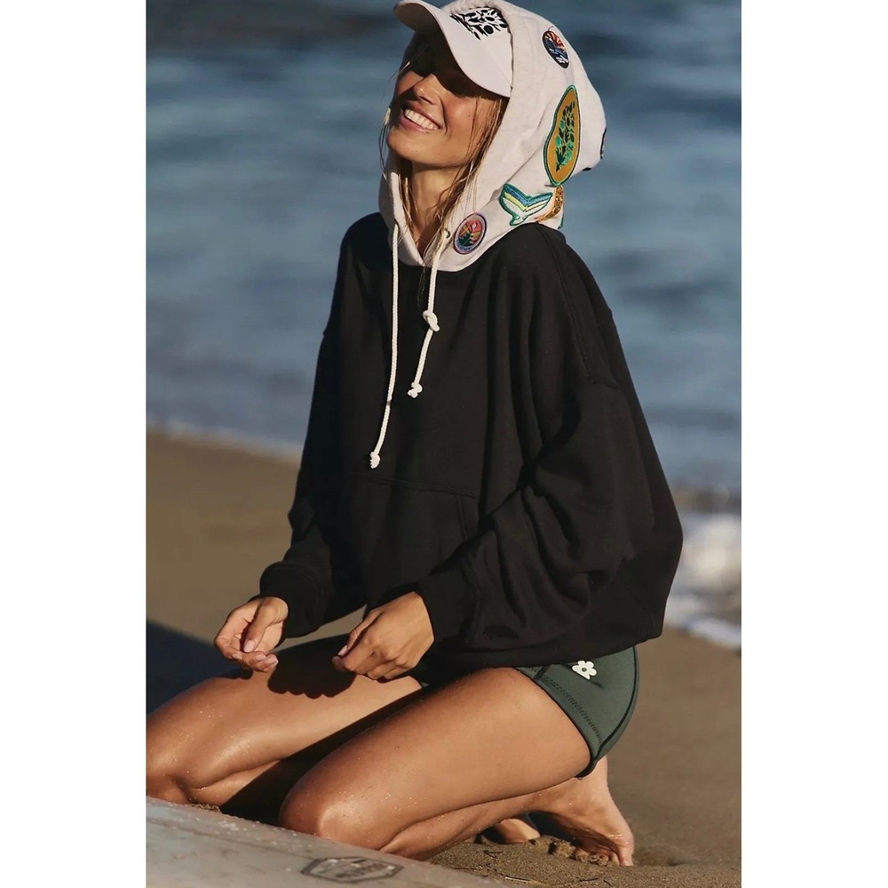 FP Movement Free People Final Call Patch Hoodie Medium oversized sweatshirt